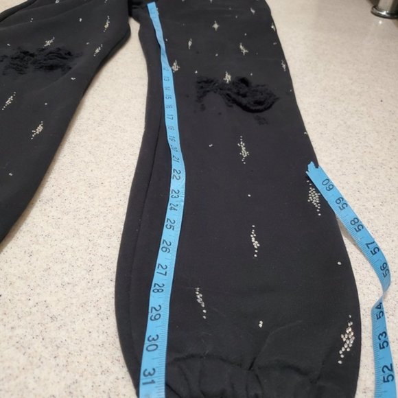 NWT BLACK LIBERAL YOUTH MINISTRY DREAM BABY CRYSTAL RAIN DISTRESSED SWEATPANTS - Picture 5 of 12